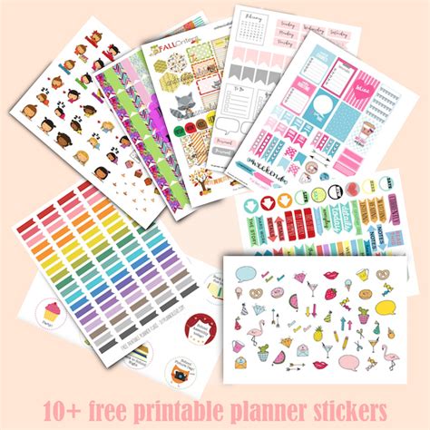 10 Free Printable Planner Stickers Ausdruckbare Agendasticker Round Up