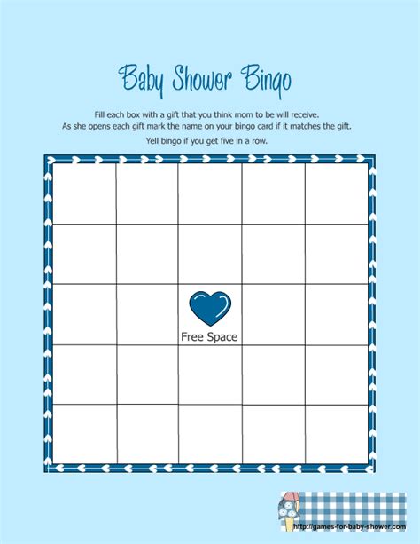 Baby Shower Blank Bingo Cards Free Printable Baby Shower T Bingo