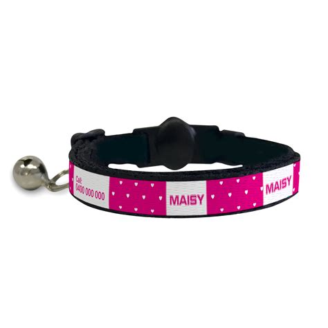 Cat Collar Hearts Pink Idpccat111 2995 Idpet Personalised
