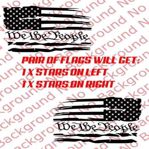 We The People Distressed American Usa Flag Vinyl Car Truck Window Decal