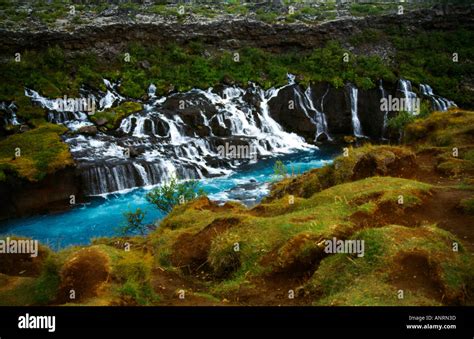 Iceland Barnafoss Waterfall Stock Photo Alamy
