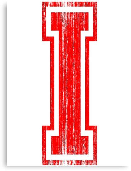 Big Red Letter I Canvas Print By Adamcampen Redbubble