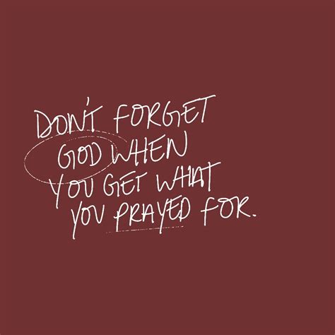 Don't forget God