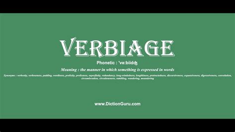 How To Pronounce Verbiage With Meaning Phonetic Synonyms And Sentence