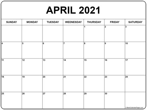 April 2021 Calendar To Print Free Printable Calendar Monthly