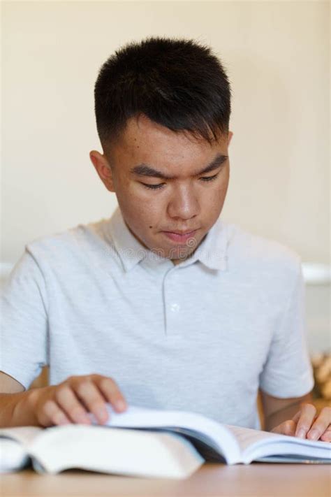 Portrait Of Studying Teen Boy Student Stock Photo Image Of White