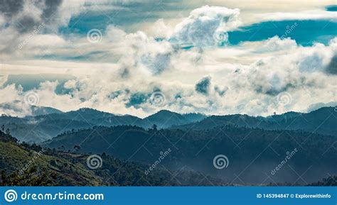 Layer Of Hills With Clouds Stock Illustration Illustration Of Ghats
