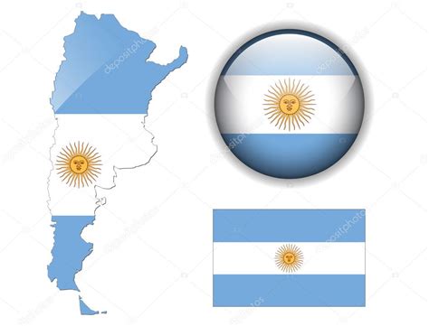 Bandera Y Mapa De Argentina
