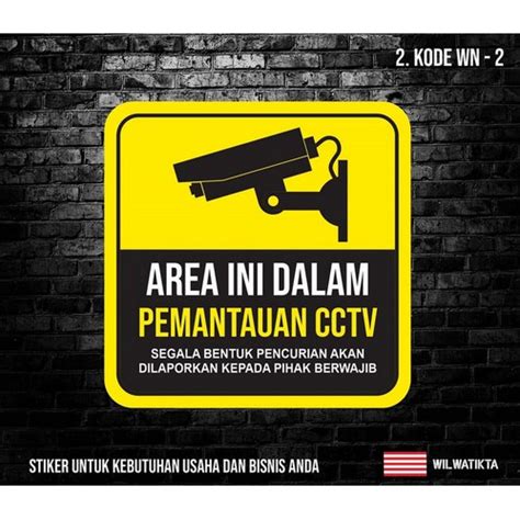 Jual Sticker Safety Sign Warning Kuning Sign Area Pengawasan CCTV Min