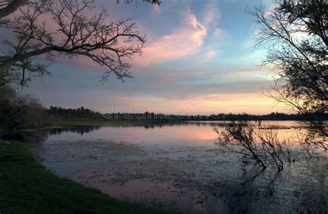 Inside Secret Lake Park At Sunset In Casselberry Florida Stock Image Image Of Southeast Lake