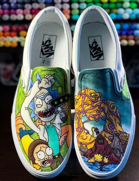 Rick And Morty Custom Vans Slip Ons