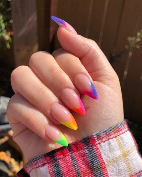 Colored French Tip Acrylic Nails A Fun And Colorful Twist On A Classic