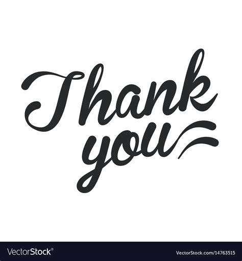 Thank You Black Lettering Royalty Free Vector Image