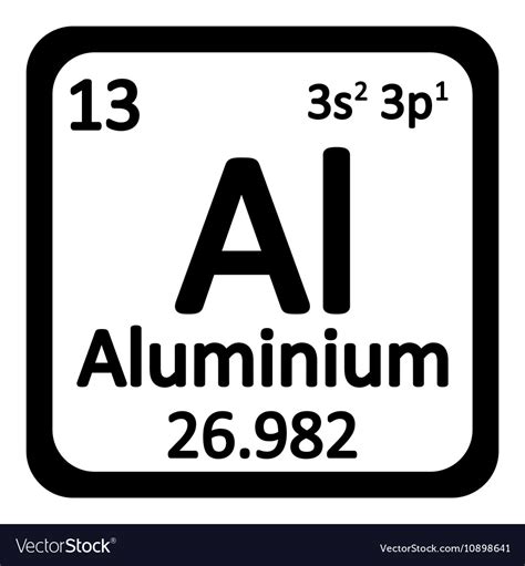 Periodic Table Element Aluminium Icon Royalty Free Vector