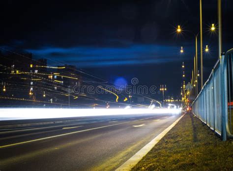 Car Headlights On Street At Night Picture Image 86184356
