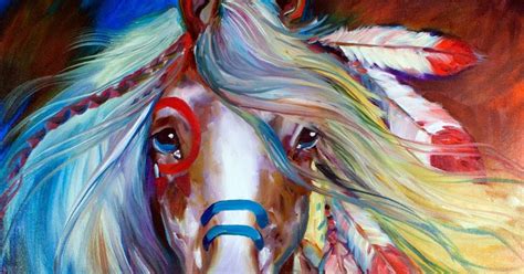 Daily Paintings ~ Fine Art Originals By Marcia Baldwin Indian War Horse Fearless Original Oil