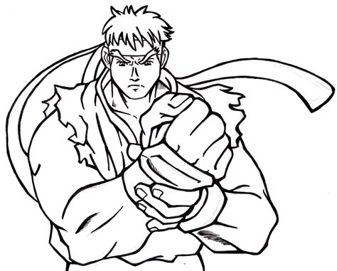 Street Fighter Line Art Coloring Pages