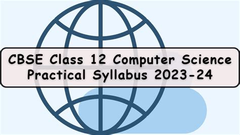 Cbse Class Computer Science Practical Syllabus Class Th