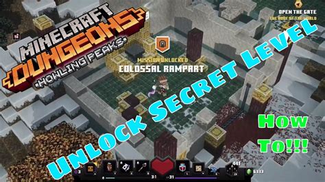Unlock Colossal Rampart Secret Level Howling Peaks Minecraft Dungeons
