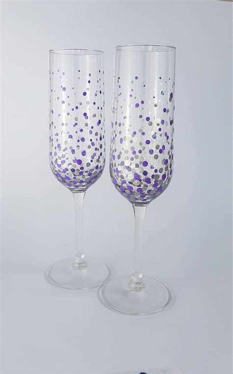 Hand Painted Champagne Flute Personalised Prosecco Glass Etsy Hand Painted Champagne Flutes
