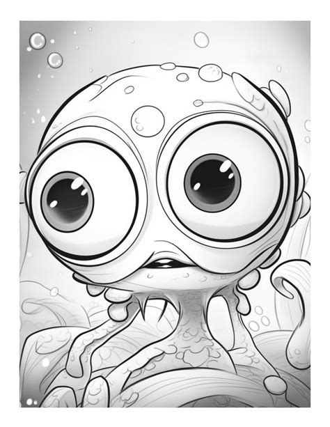 Free Bugged Eyed Monster Coloring Page 87 Free Coloring Adventure