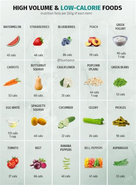High Volume And Low Calorie Foods Reference Chart Printable Etsy Healthy High Protein Meals