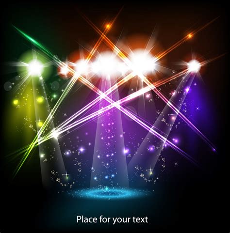 Colorful Stage Background With Spot Lights Vector Download