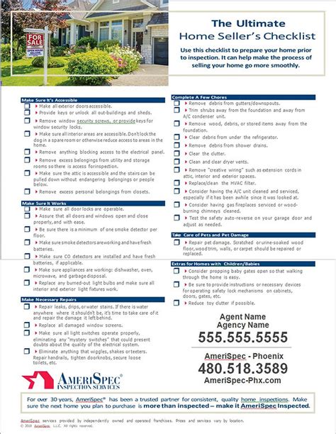 Ultimate Home Sellers Checklist Amerispec Inspection Phoenix Arizona