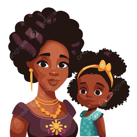 흑인 엄마 벡터 검은색 병아리와 그녀의 엄마 만화 상표 클립 아트 Png 일러스트 및 벡터 에 대한 무료 다운로드 Pngtree