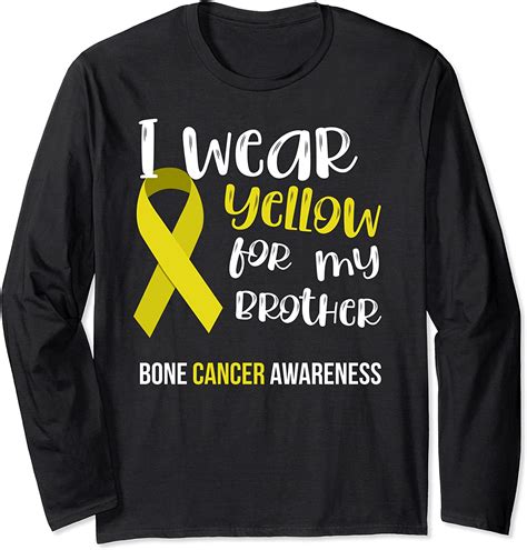 Bone Cancer Awareness Survivor T Yellow Ribbon Long