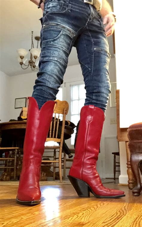 Pin by Dude In Gear on Cowboy boots | Mens cowboy boots, High heel cowboy boots, Red cowboy boots
