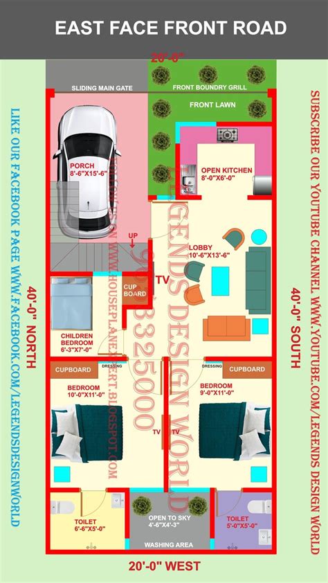 20x40 East Facing 3bhk House Plan With Car Parking According To Vastu