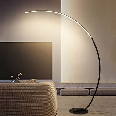 Modern Luxury Curved Led Floor Lamp In 2022 Black Floor Lamp Curved