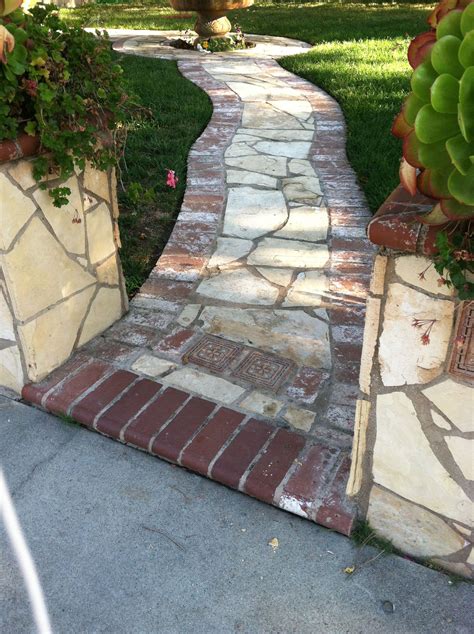 Brick With Stone Walkway Stone Walkway Garden Pathway Curb Appeal
