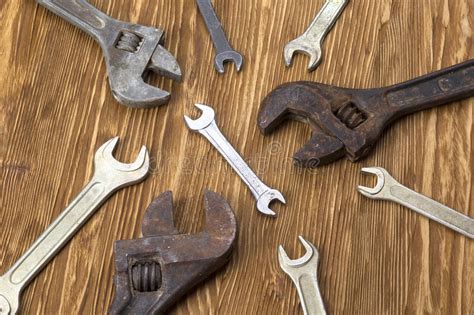 Set Of Wrenches In Several Different Sizes Stock Photo Image Of