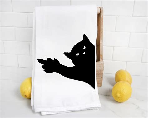 Large Kitchen Towel Cat Lover T Funny Cat T Cat Etsy