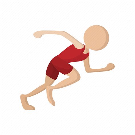 Athlete Athletic Cartoon Run Runner Sport Training Icon