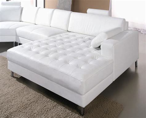 Monaco White Leather Sectional Sofa Black Design Co
