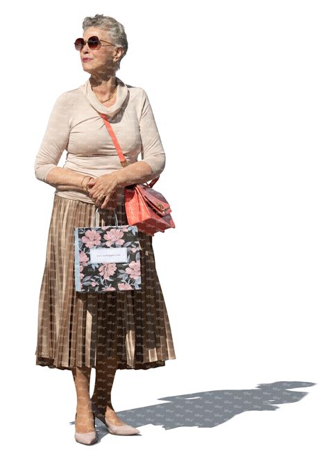 Cut Out Elegant Elderly Woman Standing Vishopper