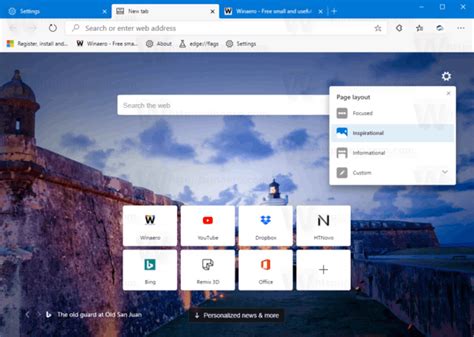 Microsoft Edge New Tab 17 Images Updates To The New Tab Page In Images