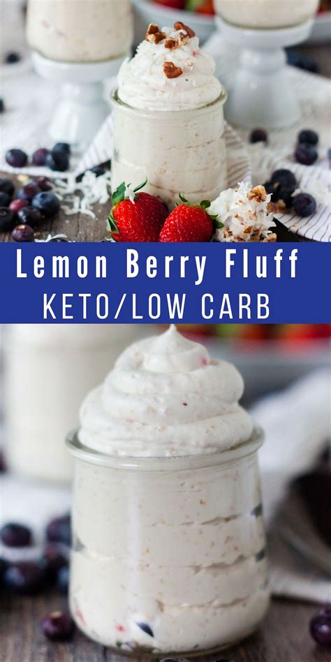 210 calories/3 g total fat/64 mg sodium 44 g carbohydrate/2 g total fiber/ 3 g protein. Lemon Berry Keto Cream Cheese Fluff | Rezept | Keto ...