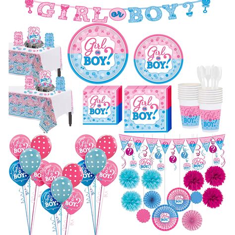 Girl Or Boy Premium Gender Reveal Party Kit For 32 Guests With