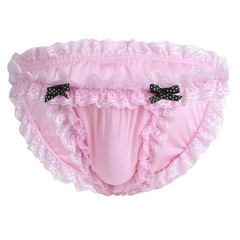 sissy maid panties frilly lace low rise men s bikini briefs various sizes 3 colors