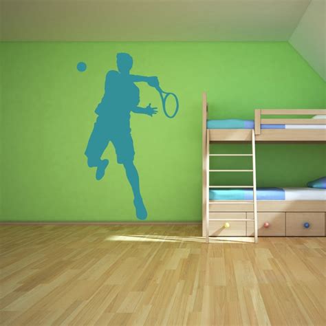 Tennis Player Hitting Ball Match Tennis Wall Stickers Gym