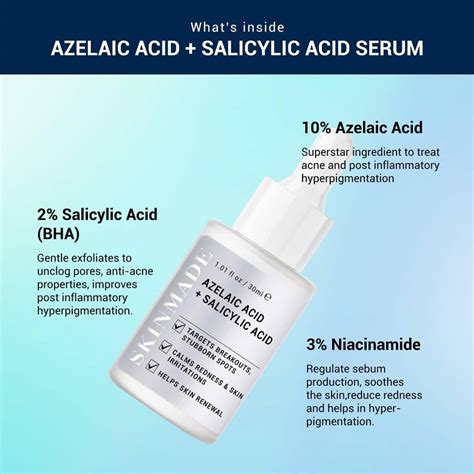 Skinmade 10 Azelaic Acid 2 Salicylic Acid Serum 30ml Rose Vanillas