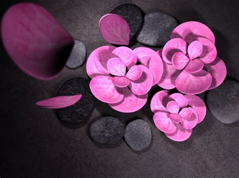 Flower And Stone Free 3D Model CGTrader