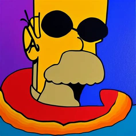 Homer Simpson Abstract Art Acrylics Painting Stable Diffusion Openart