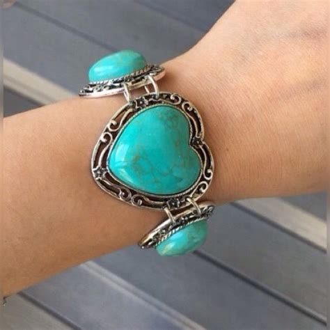 TURQUOISE HEART SILVER BRACELET COMING SOON Turquoise Heart Silver