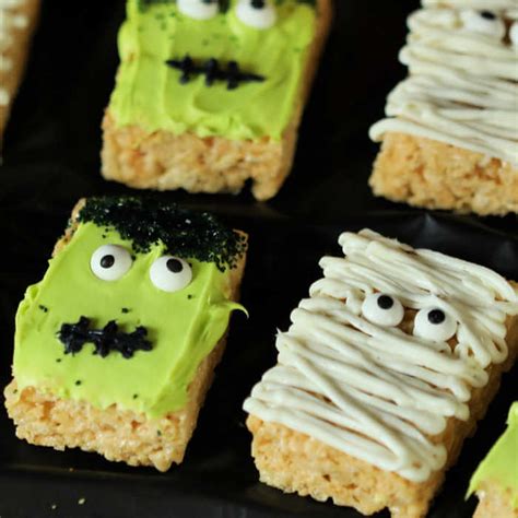 Halloween Rice Krispie Treats Mummies And Monsters Ready In 10 Minutes