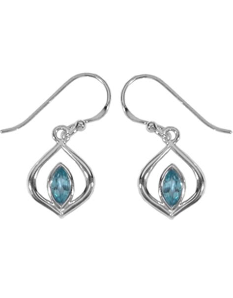 Sterling Silver Marquise Blue Topaz Earrings Simply Sterling
